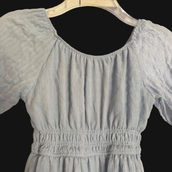 Love Squared Girls Fully Lined Baby Blue Cottage Core Ruffle Dress Size 12 #M - Picture 4 of 6